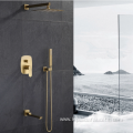 Square brass Gold plated Shower Faucet